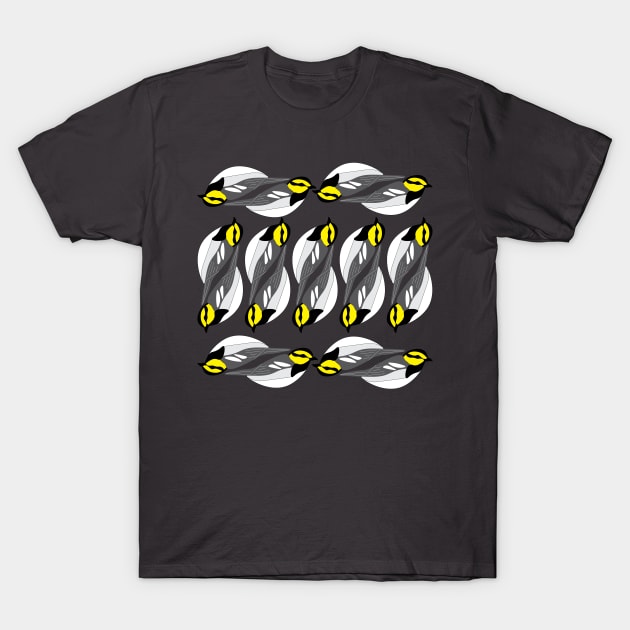 Golden Cheeked warbler pattern T-Shirt by Feathered Finds